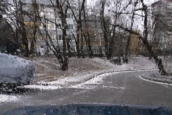 Погана Погода Лобовим Склом Автомобіля — стокове фото