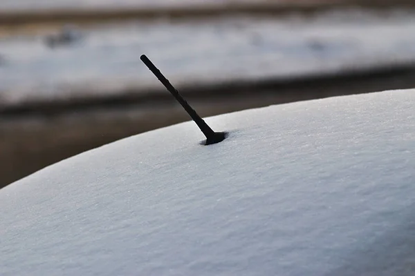 Fresh Snow Car Winter Morning — Stock Photo, Image