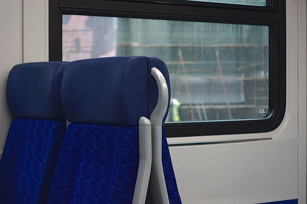 Blue Seats New Train — Stock fotografie