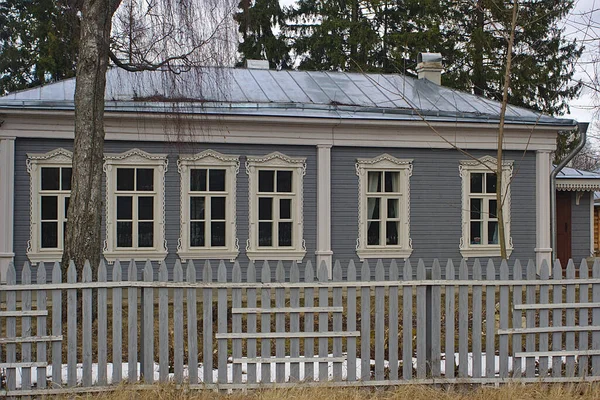 Old School Building Russian Village — Stock Photo, Image