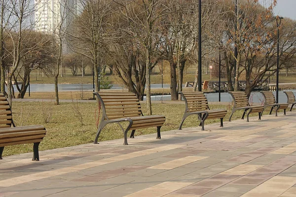 Benches Rest Walking Area — Stock Photo, Image