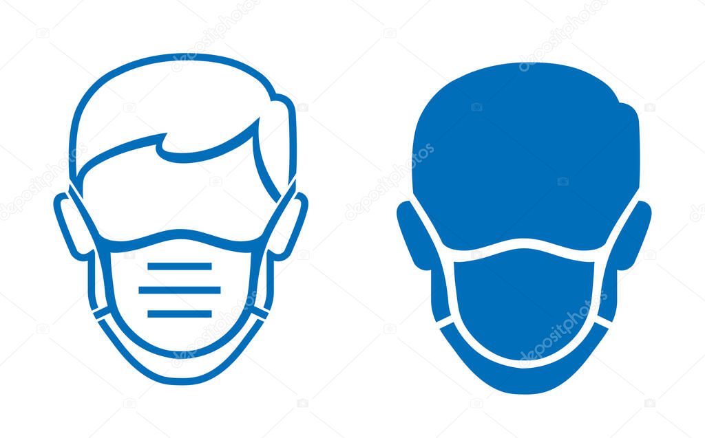 wear face mask stop coronavirus preventive measures COVID-19 cover face nose sign,wear face mask vector icon design