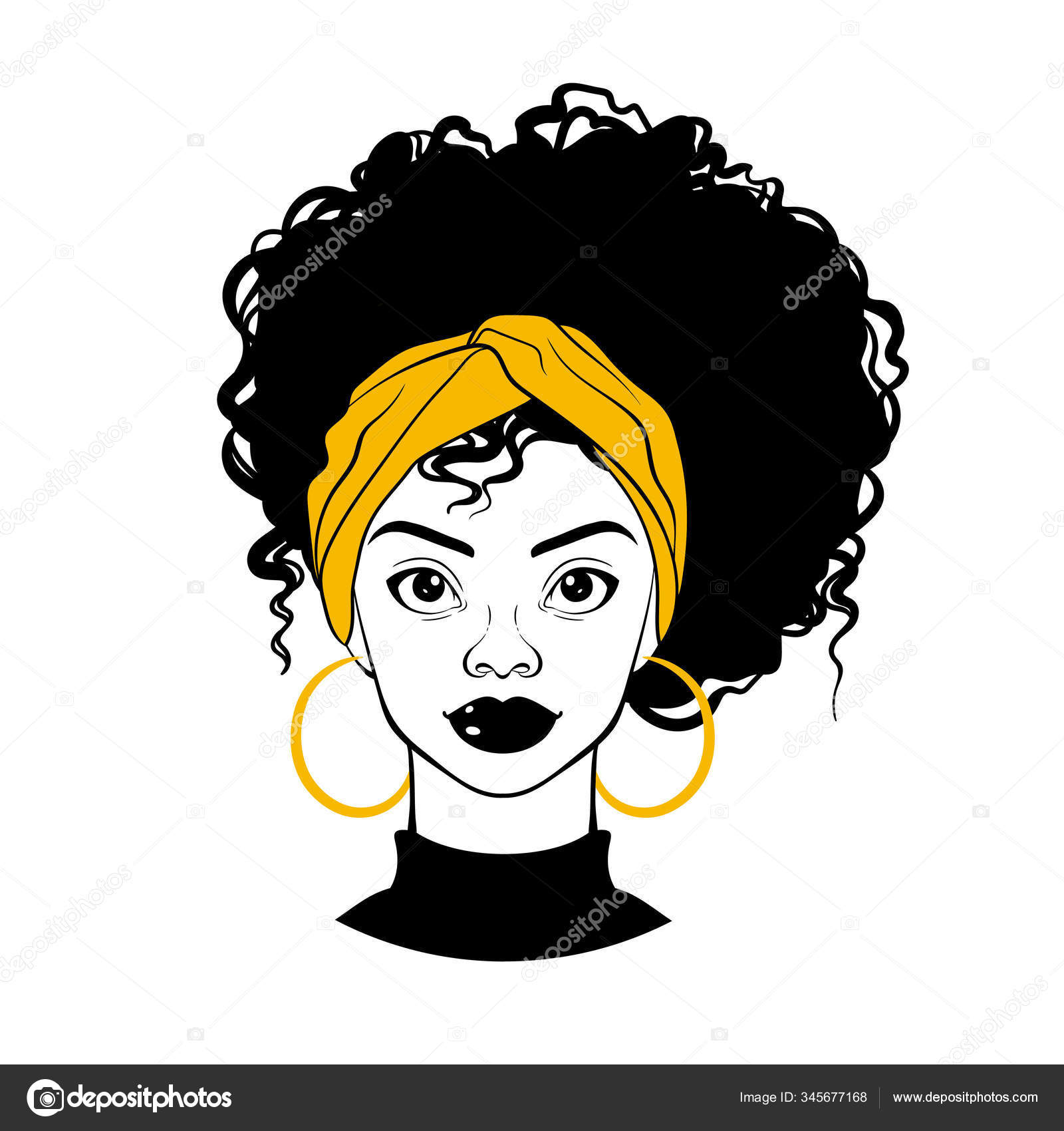 Afro girl white with African Hairstyle