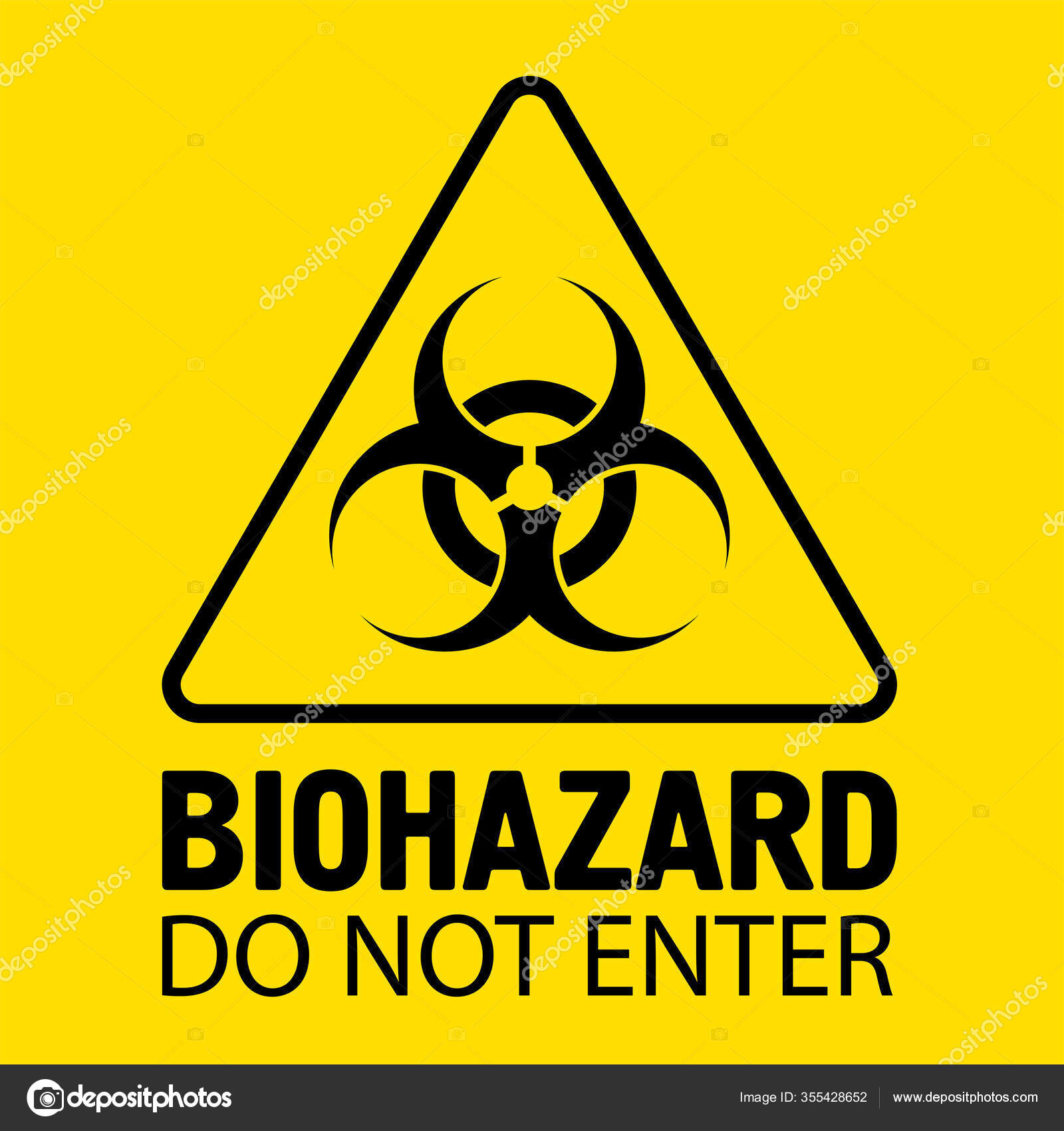 Biohazard Sign Danger Symbol Enter Vector Flat Icon Stock Vector Image By C Vera Orlova