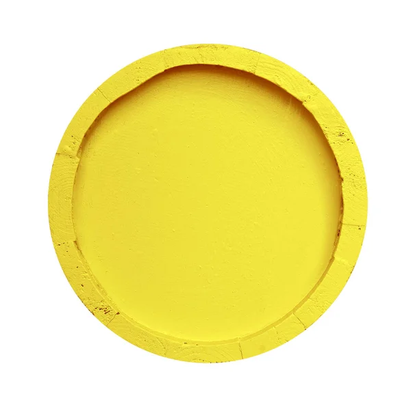 Viejo barril amarillo sobre blanco — Foto de Stock