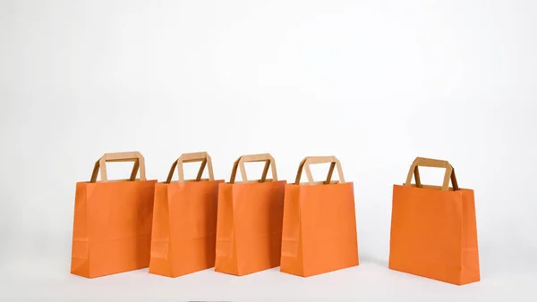 Narancssárga bevásárló táskák — Stock Fotó