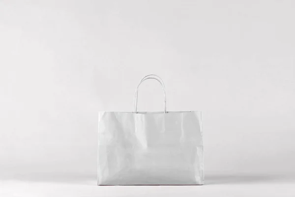 Szürke bevásárló táska, háttér — Stock Fotó