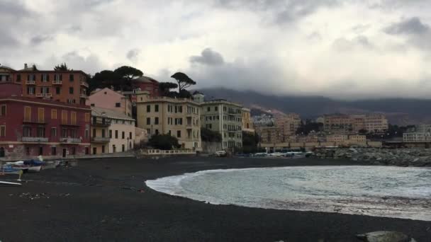 Morze Zimą Boccadasse Genua Liguria Włochy — Wideo stockowe