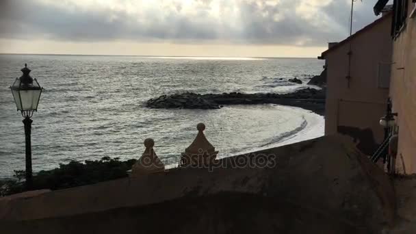 Morze Zimą Boccadasse Genua Liguria Włochy — Wideo stockowe