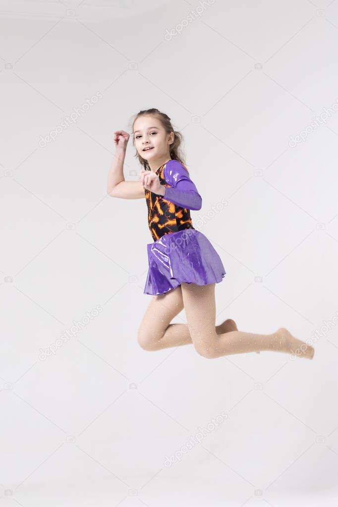 girl athlete in a jump