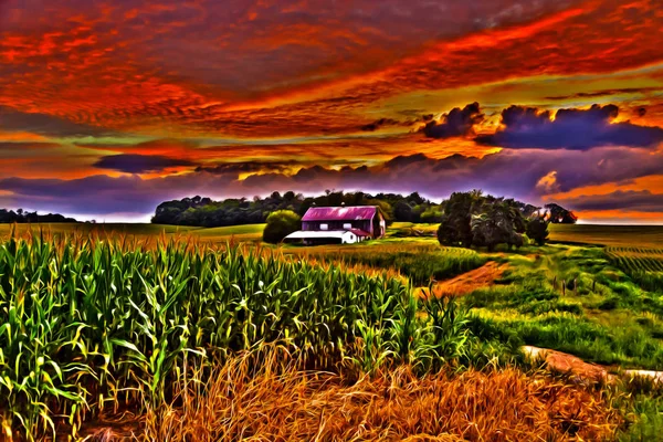 Farm House Oil Painting