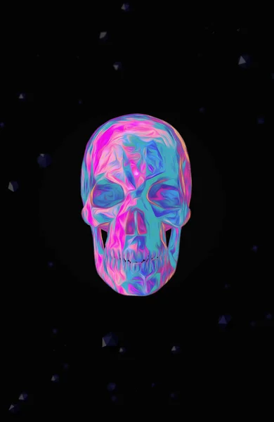 Colorful Abstract Skull 3d rendering — Stock Photo, Image