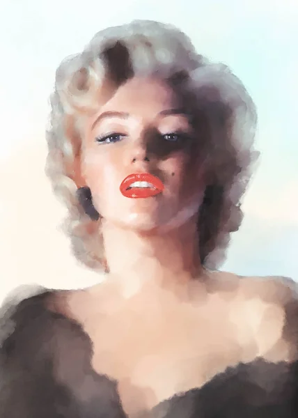 Peinture aquarelle Marilyn Monroe Photo De Stock