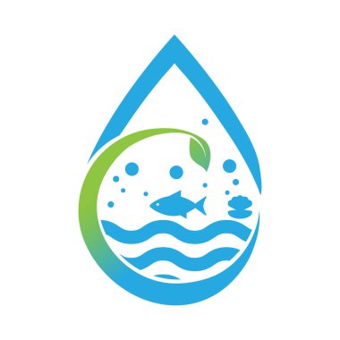 Akvaryum bitkileri logo tasarım şablonu