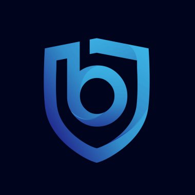 Kalkan B logo tasarım şablonu vektörü