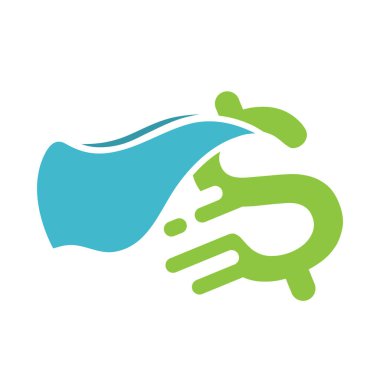 Süper para logosu tasarım şablonu vektörü