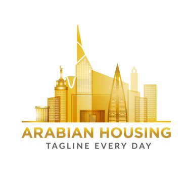 Arap emlak logosu tasarım şablonu