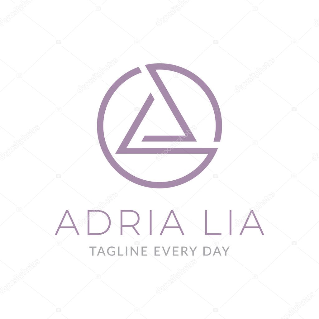 Triangle letter AL logo design