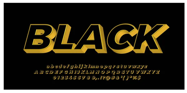 Золото Чорними Шаблонами Дизайну Шрифтів — стоковий вектор