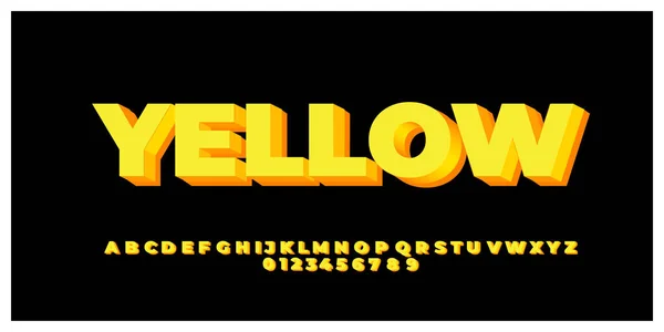 黄色とオレンジの3Dフォントスタイルのデザインテンプレートをきれいに — ストックベクタ