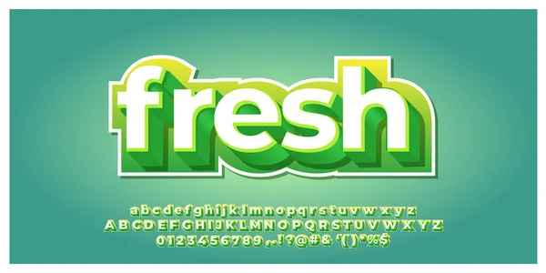 Fresh Green White Font Styles Design Templates — Stock Vector