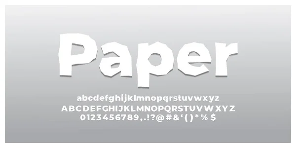 White Paper Shadow Lettertype Styles Ontwerpt Sjablonen — Stockvector