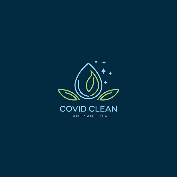 Natuurlijk Schoon Water Hand Ontsmettingsmiddel Logo Ontwerp Template — Stockvector