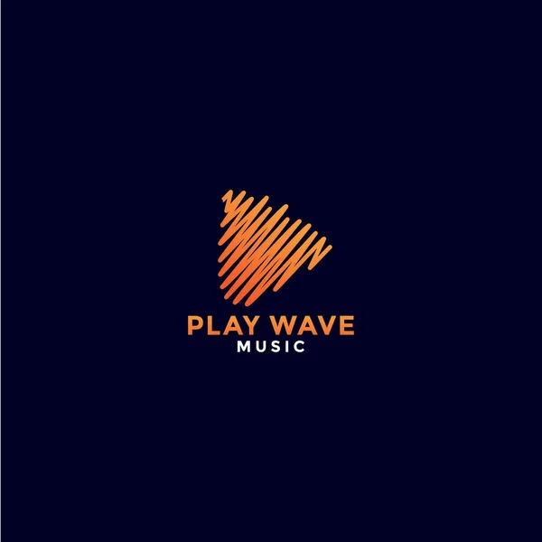 Abstract Orange Play Music Logo Design Vector — Stock Vector