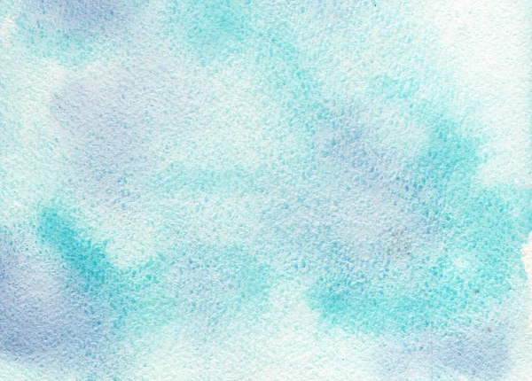 Handgemaltes Abstraktes Aquarell Nasser Türkiser Und Blauer Hintergrund Mit Flecken — Stockfoto
