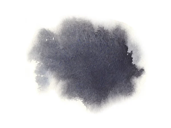 Pittura Mano Astratta Acquerello Bagnato Pennellata Blu Isolato Sfondo Bianco — Foto Stock