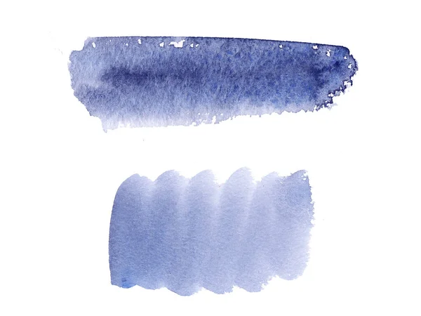 手描き抽象水彩白を基調としたぬれた青ブラシストローク 抽象画 招待状グリーティングカード結婚式 空のテキスト空間 — ストック写真