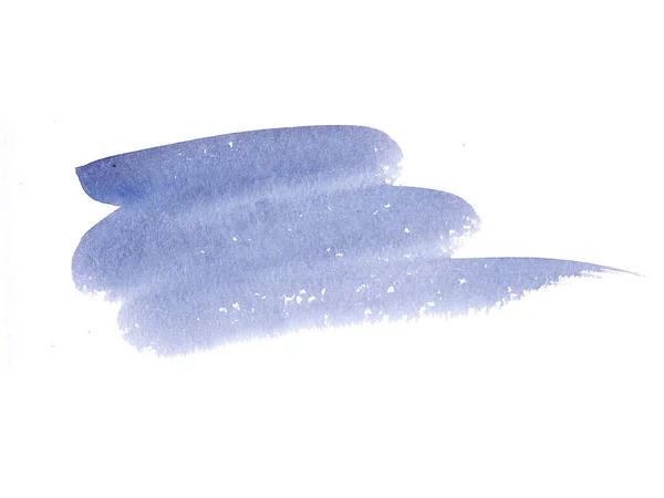 Pittura Mano Astratta Acquerello Bagnato Pennellata Blu Isolato Sfondo Bianco — Foto Stock