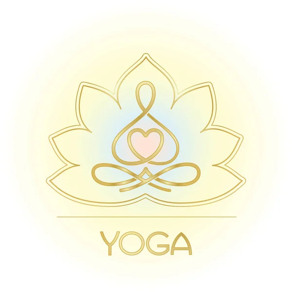 Lotuslinie Figur für ein Yogazentrum — Stockvektor