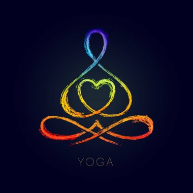 Yoga hattı şekil lotus poz