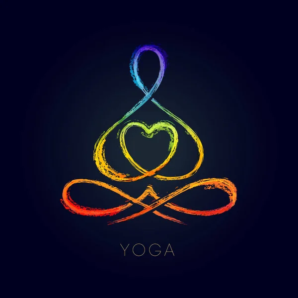 Yoga hattı şekil lotus poz