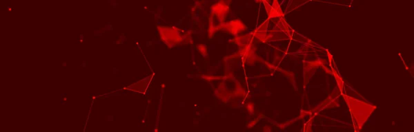 抽象的な赤いデジタル背景。ビッグ データビジュアライゼーション。科学の背景。化合物を含むビッグデータ複合体。ラインプレクサス. — ストック写真