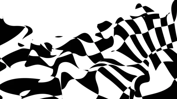 Optical Illusion Wave Chess Waves Board Abstract Black White Illusions — 스톡 벡터