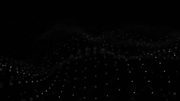 Κύμα Κύμα Σωματιδίων Αφηρημένο Μαύρο Γεωμετρικό Υπόβαθρο Μεγάλη Οπτικοποίηση Δεδομένων — Φωτογραφία Αρχείου