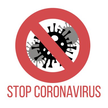 Virüs Salgını Koruma Konsepti. Coronavirus soyut arka planı. Coronavirus bakteri hücre ikonu. Vektör illüstrasyonu.