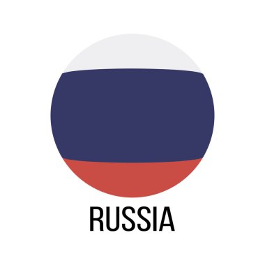 Rus bayrağı. Rusya bayrağı daire içinde. Ulusal Rus bayrağı. Bayrak Arkaplanı. Vektör illüstrasyonu.