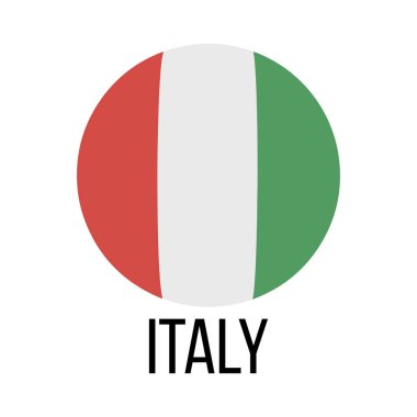 İtalya bayrağı daire içinde. İtalya bayrağı. Ulusal İtalyan Cumhuriyeti bayrağı. Bayrak Arkaplanı. Vektör illüstrasyonu.