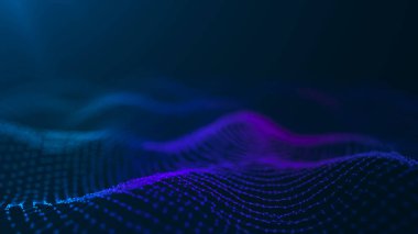 3D mavi parlak soyut arkaplan. Dinamik dalgalı soyut bir arkaplan. 3d oluşturma.