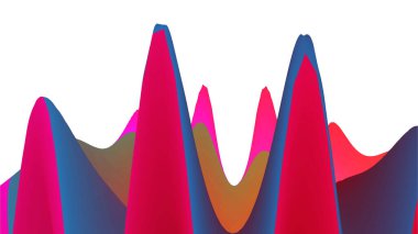 Kademeli dalga. Dinamik efektli üç boyutlu dalgalı arkaplan.