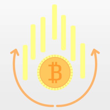 Bitcoin simgesi. Şifreli para birimi Dijital para birimi