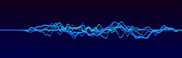 声波元件 摘要蓝色数字均衡器 大数据可视化 动态光流 — 图库照片
