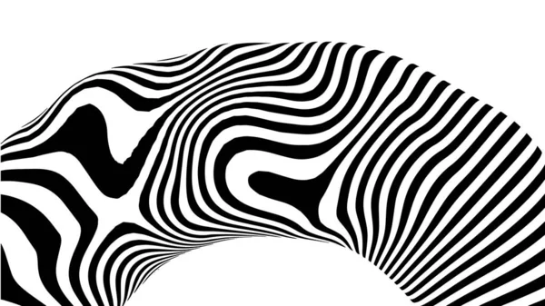 Optical Illusion Wave Abstract Black White Illusions Horizontal Lines Stripes — 스톡 벡터