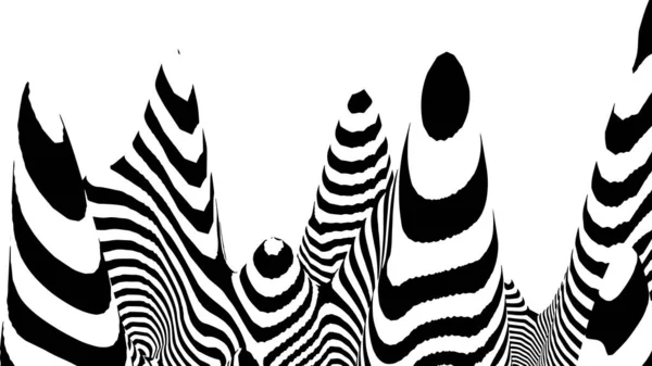 Optical Illusion Wave Abstract Black White Illusions Horizontal Lines Stripes — 스톡 벡터