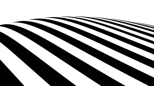 Optical Illusion Wave Abstract Black White Illusions Horizontal Lines Stripes — Stock Vector