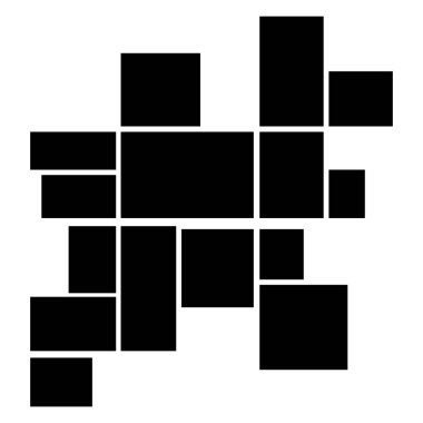 15 bölümlük dikdörtgen kenar düzenine sahip yaratıcı tema.