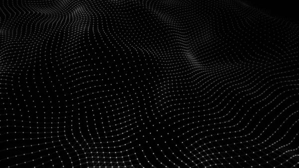 Wave 3d. Wave of particles. Futuristic point wave. Design for poster. Technology vector background.